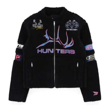 Sp5der Black Sherpa Hunter Moto Jacket